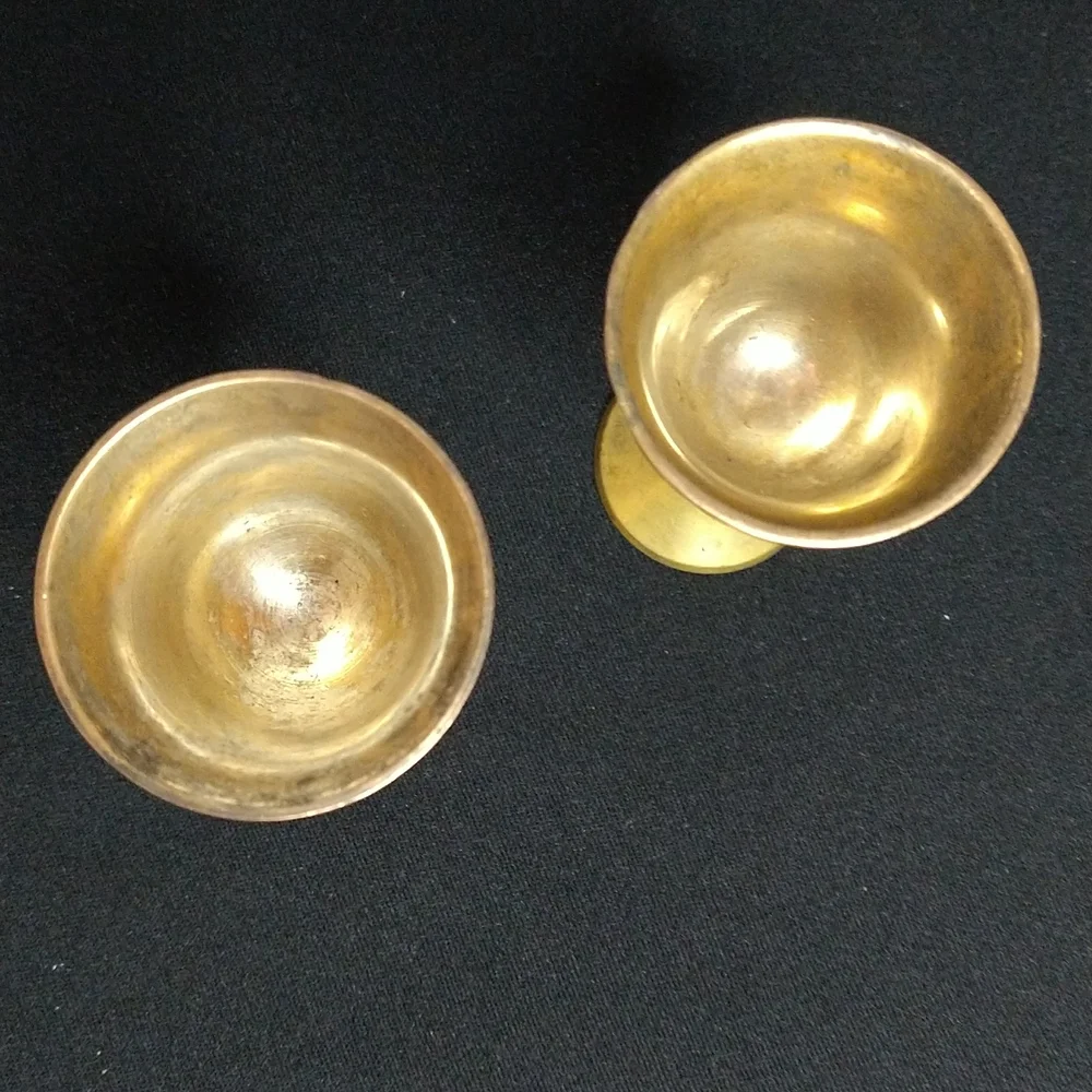 Vintage 1950’s/60’s Solid Brass Mini Goblet Set of two - Picture 2 of 5